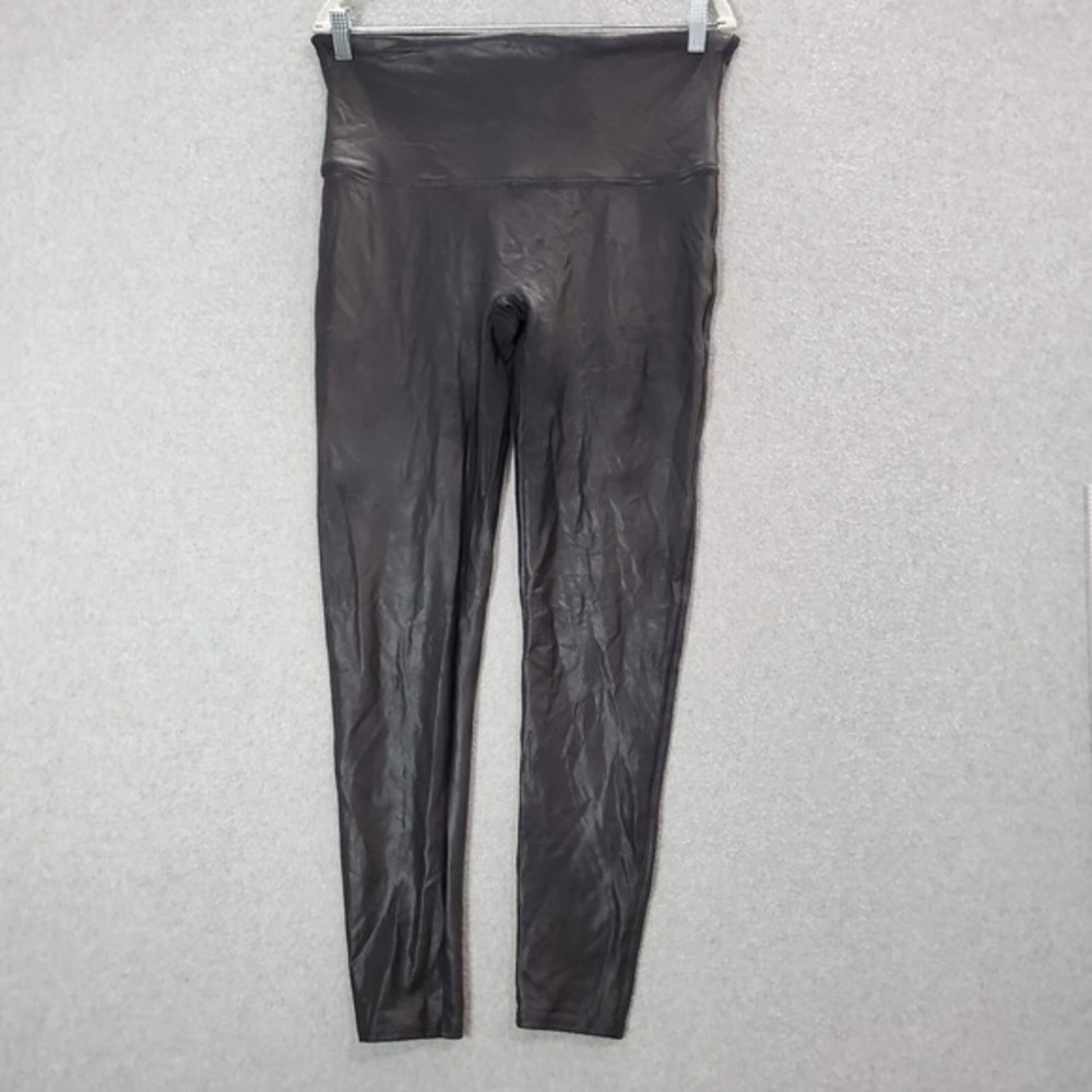 Spanx Women Activewear Pants 2x‎ Black Legging Faux Leather